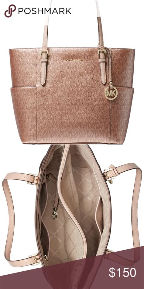 michael kors rose gold tote|michael kors ladies gold totes.